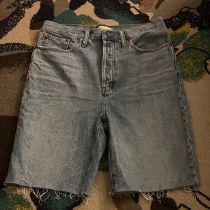 Madewell high rise long denim shorts